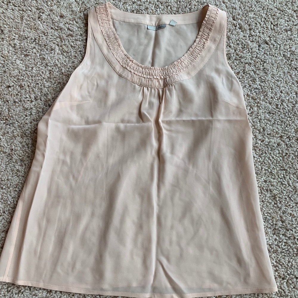 Women’s Blush-Colored Silk Sleeveless Blouse